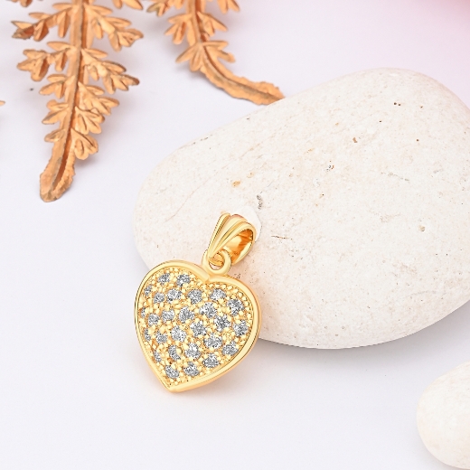 cz gold plated heart pendant