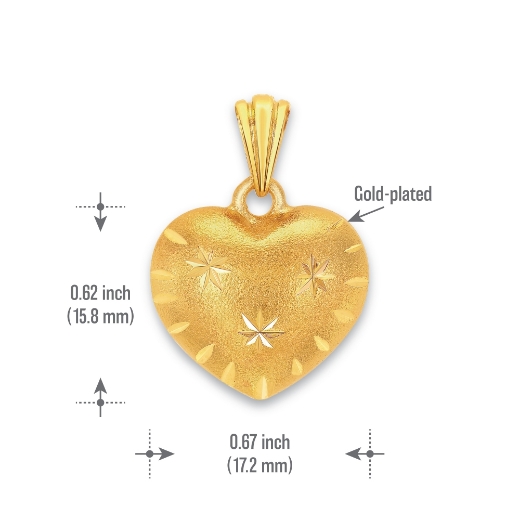 starry heart pendant measurement