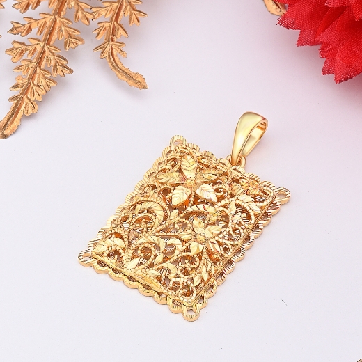 rectangle flower pendant