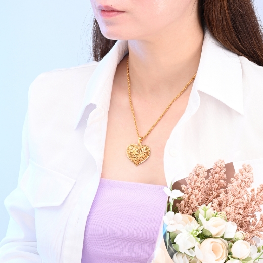 filigree heart pendant for women