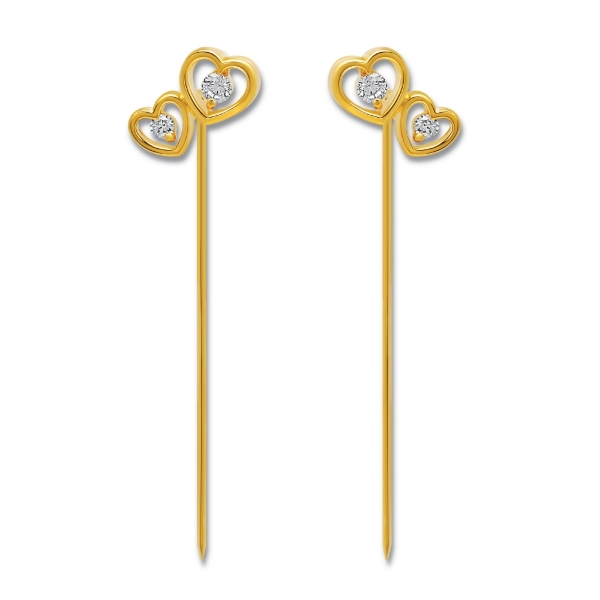 Show details for Double Hearts Hijab Scarf Pins Gold Plated heart scarf pin