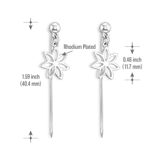 flower petal hijab pin measurement