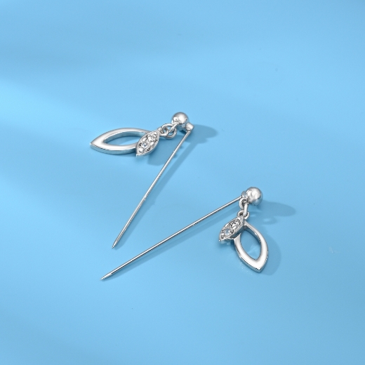 twin leaves scarf pin
