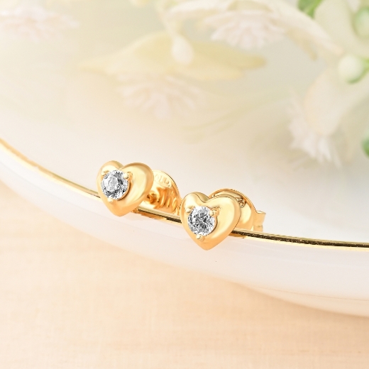 gold plated heart earrings