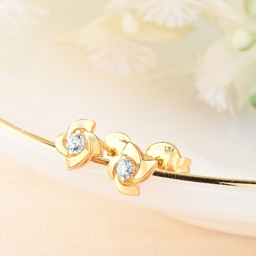 gold plated windmill earrings