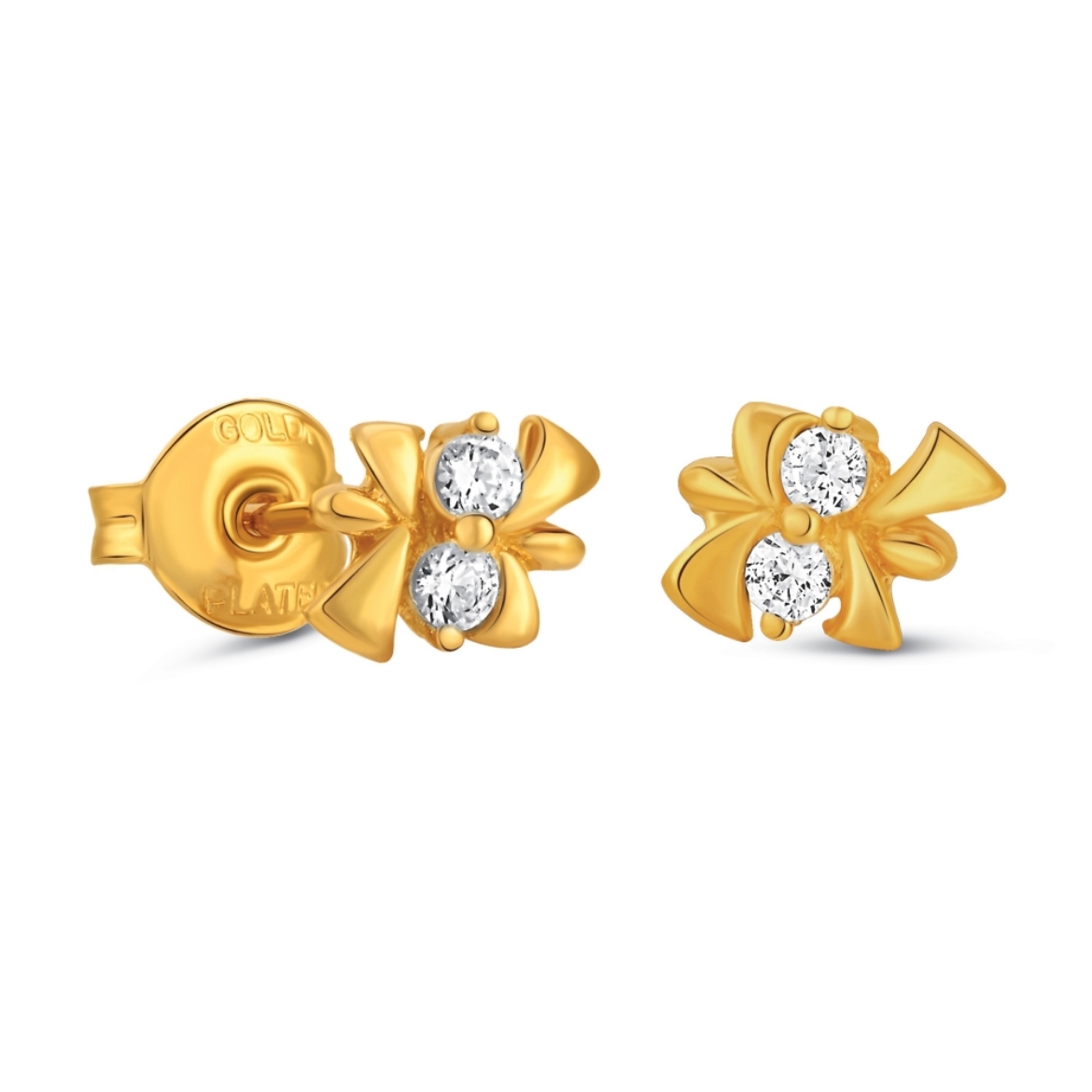 Floral Stud Earrings Gold