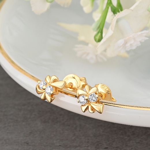 ribbon flower earrings