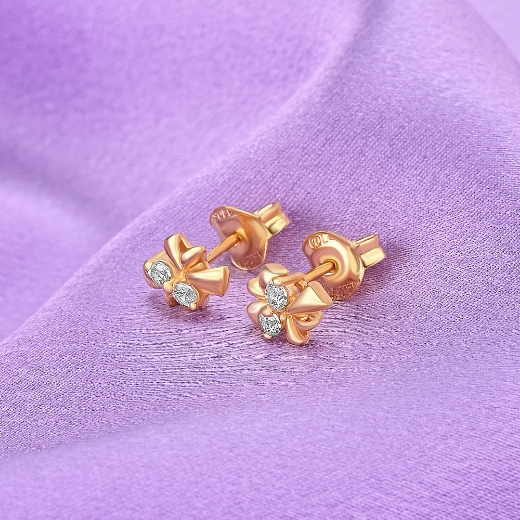 cz flower earrings