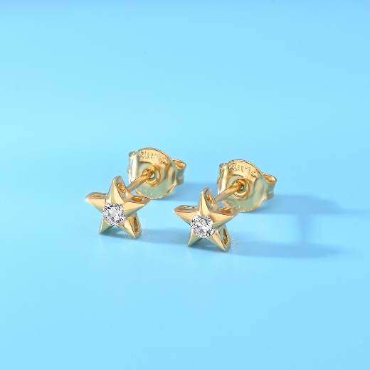 gold plated star earrings