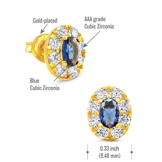 blue cz earrings measurement