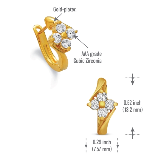 flower hoop earrings measurement