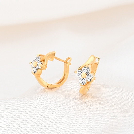 mini flower hoop earrings