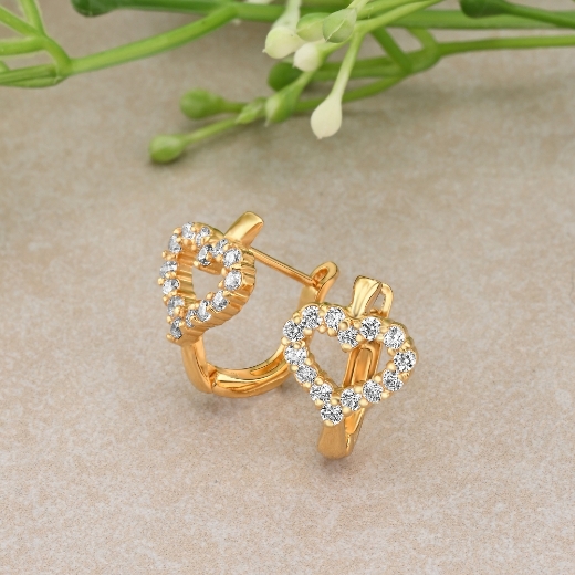 cz heart earrings hoop