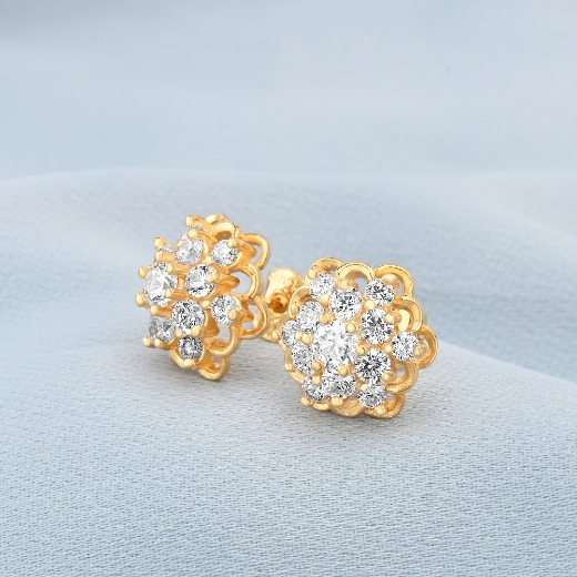 gold plated flower earrings