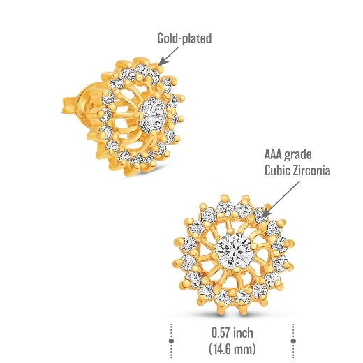 sunshine stud earrings measurement