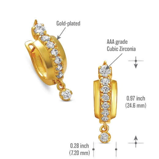 channel eternity hoop earrings measurement