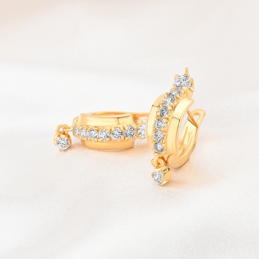 channel cz hoop earrings