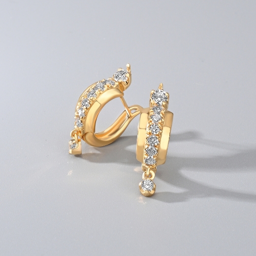 gold plated hoop earrings with cz