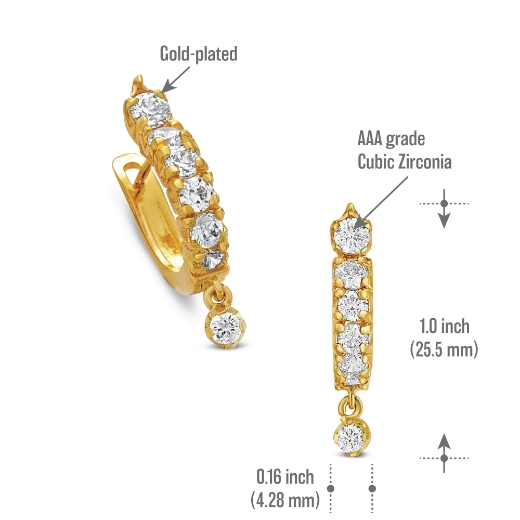 single hoop earrings measurement