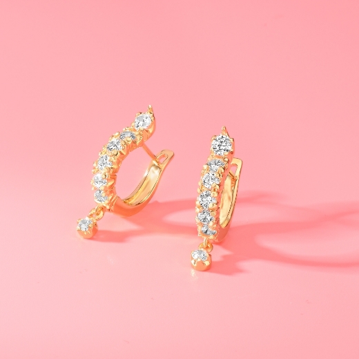 single cz hoop earrings