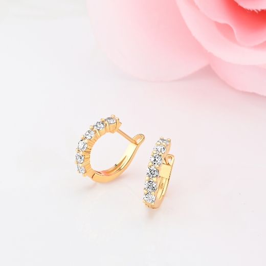cz gold plated hoop earrings