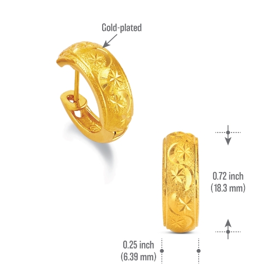 plain star hoop earrings measurement