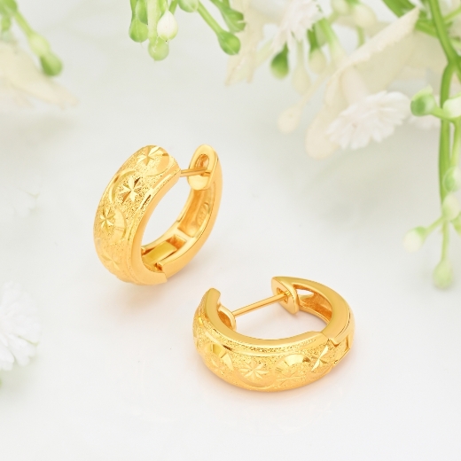 gold plated star hoop earrings