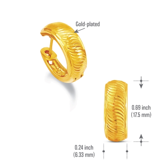 curvy lines hoop earrings measurement