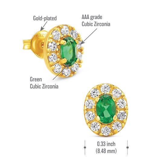 Green Halo Stud Earrings measurement