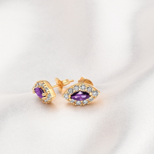 Purple marquise Stud Earrings