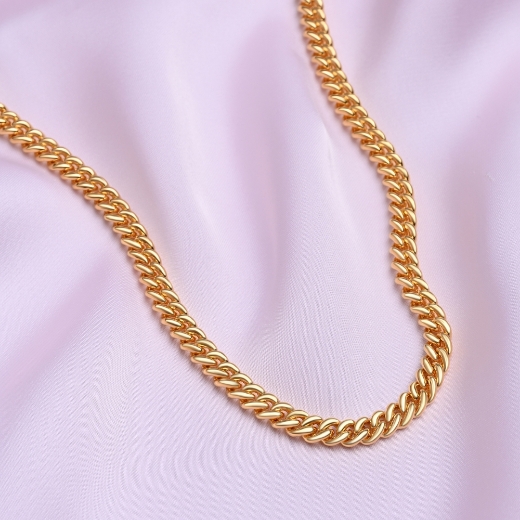 gold curb chain necklace plated
