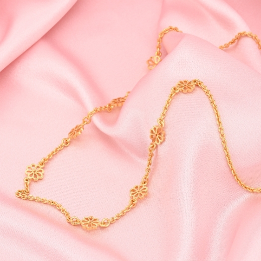 flower gold plated chain