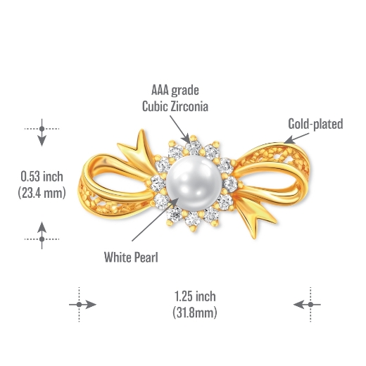 sunflower bow brooch measurement