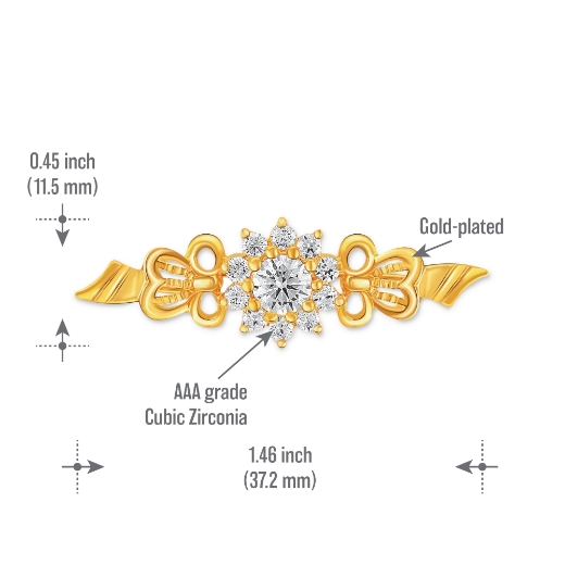 vintage flower brooch measurement