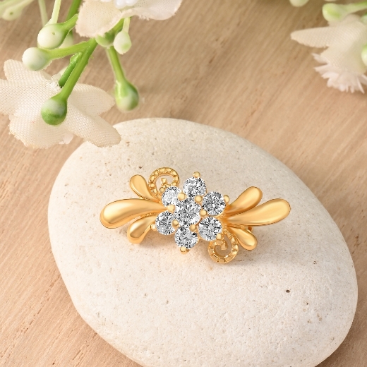 gold plated brooch flower corsage
