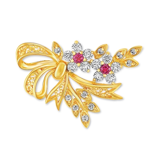 Daisy Flower Bow Brooch