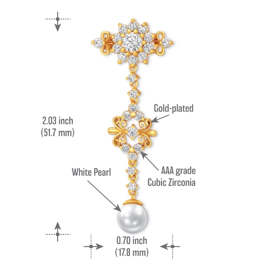 mini flower brooch measurement