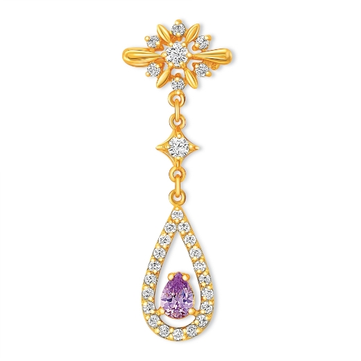 Dangling Teardrop Brooch Gold