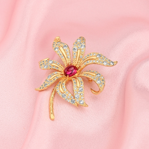 gold plated lily brooch