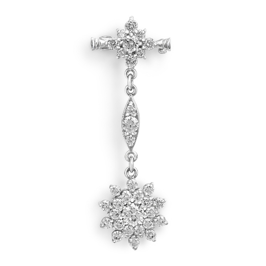 Snowflake Star Brooch Rhodium