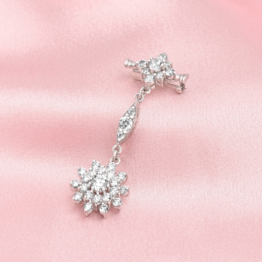 cz double star brooch