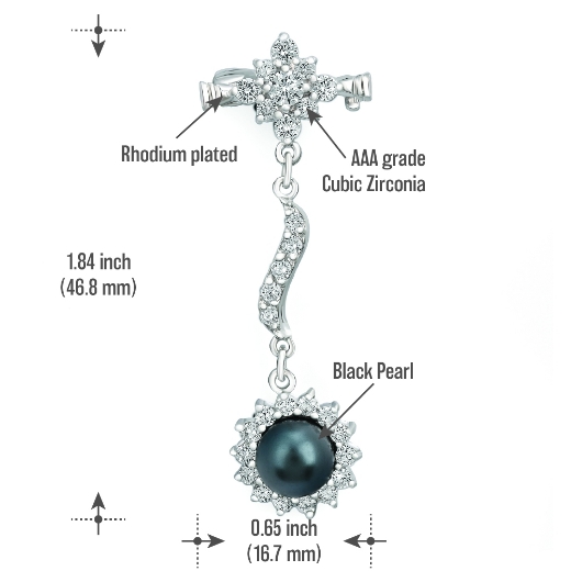sun drop brooch measurement