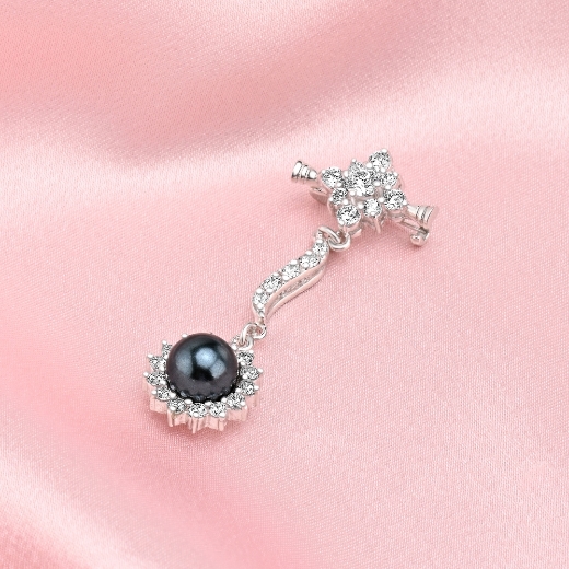 cz sun drop brooch