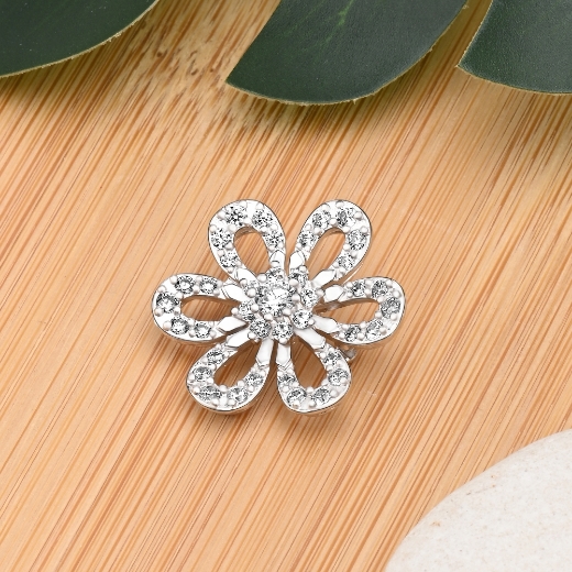 cz flower brooch