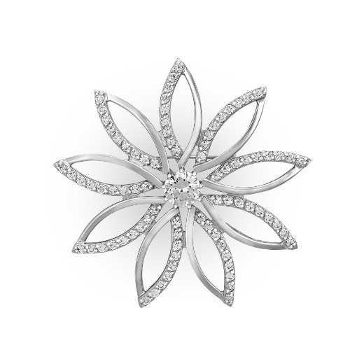 CZ Flower Petals Brooch