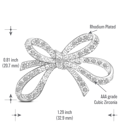 bow brooch measurement
