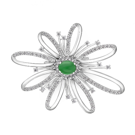 Starburst Flower Ribbon Brooch