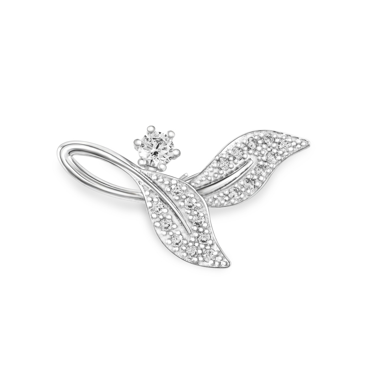 double leaves brooch