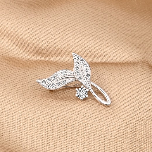 curved leaf mini brooch