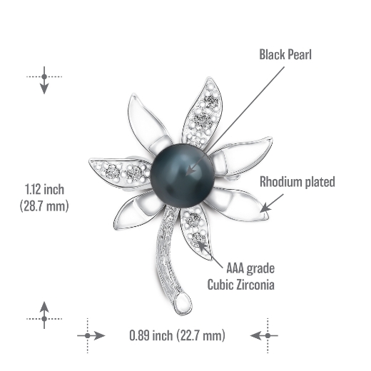 mini flower brooch measurement